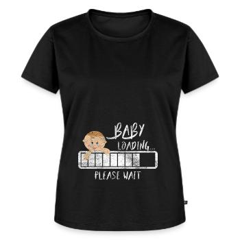 Cadeau Femme enceinte Grossesse Enceinte - T-shirt Premium bio Femme - noir - Devant - Selfina (174cm)