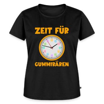 Zeit für Gummibären! Gummibär Uhr Süßigkeit - Frauen Premium Bio T-Shirt - Schwarz - Vorne - Selfina (174cm)