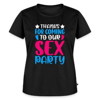 Gender Reveal Geschlechtsenthüllung Garçon ou Fille - T-shirt Premium bio Femme - noir - Devant - Selfina (174cm)