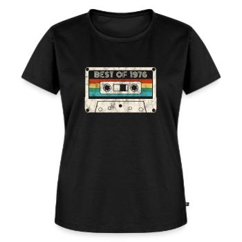 46 Geburtstag Best Of 1976 Kassette Retro Vintage - Frauen Premium Bio T-Shirt - Schwarz - Vorne - Selfina (174cm)