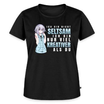 Anime - Kreativer als du - Frauen Premium Bio T-Shirt - Schwarz - Vorne - Selfina (174cm)