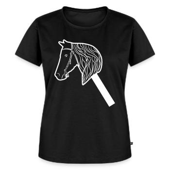 Hobby Horse Steckenpferd - Frauen Premium Bio T-Shirt - Schwarz - Vorne - Selfina (174cm)
