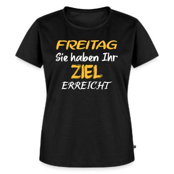 Vendredi Proverbes - T-shirt Premium bio Femme - noir - Devant - Selfina (174cm)