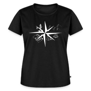 Adventure Kompass - Frauen Premium Bio T-Shirt - Schwarz - Vorne - Selfina (174cm)