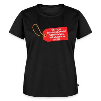50. GEBURTSTAG - GEBURTSTAGSGESCHENK 50 JAHRE ALT - Frauen Premium Bio T-Shirt - Schwarz - Vorne - Selfina (174cm)