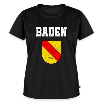 Baden Badisch Wappen Badnerland Geschenk - Frauen Premium Bio T-Shirt - Schwarz - Vorne - Selfina (174cm)