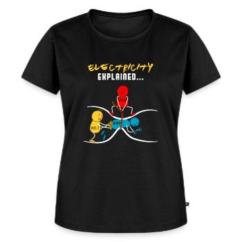 Ohm Volt Ampere Geschenk Elektriker Strom lustig - Frauen Premium Bio T-Shirt - Schwarz - Vorne - Selfina (174cm)