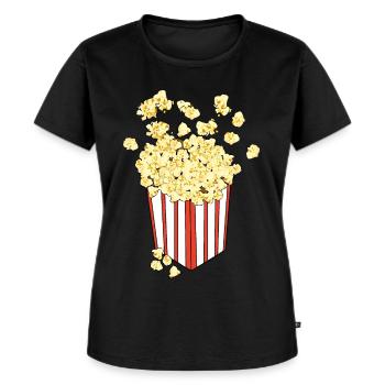 Popcorn Kostüm Outfit - Frauen Premium Bio T-Shirt - Schwarz - Vorne - Selfina (174cm)