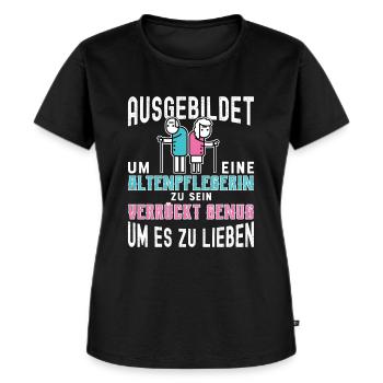 Altenpflegerin Altenpflegerin Altenpflegerin - Frauen Premium Bio T-Shirt - Schwarz - Vorne - Selfina (174cm)