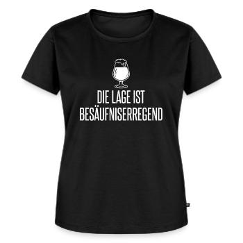 Die Lage ist Besäufniserregend lustiger Spruch un - Frauen Premium Bio T-Shirt - Schwarz - Vorne - Selfina (174cm)