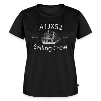 A1JX52 Sailing Crew - Frauen Premium Bio T-Shirt - Schwarz - Vorne - Selfina (174cm)