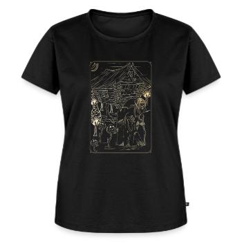 Baba Yaga Witch Witchcraft Spells Gift - Frauen Premium Bio T-Shirt - Schwarz - Vorne - Selfina (174cm)