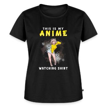 ANIME9THISISMYANIMEWATCHINGSHIRT - Frauen Premium Bio T-Shirt - Schwarz - Vorne - Selfina (174cm)