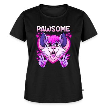 Pawsome I Furry Fandom Cospaly - Frauen Premium Bio T-Shirt - Schwarz - Vorne - Selfina (174cm)
