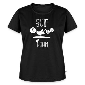 Sup Shirt Stand up Paddling SUP Huhn - Frauen Premium Bio T-Shirt - Schwarz - Vorne - Selfina (174cm)
