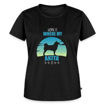 Akita - Frauen Premium Bio T-Shirt - Schwarz - Vorne - Selfina (174cm)