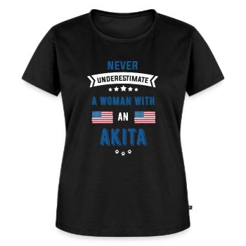 Akita - Frauen Premium Bio T-Shirt - Schwarz - Vorne - Selfina (174cm)