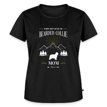 Bearded Collie - Frauen Premium Bio T-Shirt - Schwarz - Vorne - Selfina (174cm)
