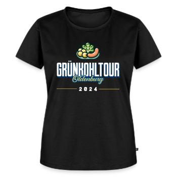 Grünkohlfahrt Oldenbug 2024 - Frauen Premium Bio T-Shirt - Schwarz - Vorne - Selfina (174cm)