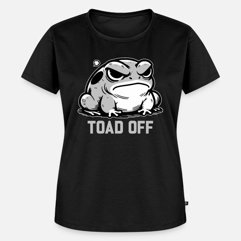 Vintage Frog Toad Meme Grumpy Frog Don't Toad Me - Frauen Premium Bio T-Shirt - Schwarz
