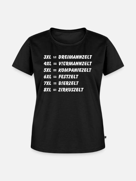 XXl bis 8XL - Frauen Premium Bio T-Shirt - Schwarz