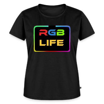 RGB Life - Frauen Premium Bio T-Shirt - Schwarz - Vorne - Selfina (174cm)