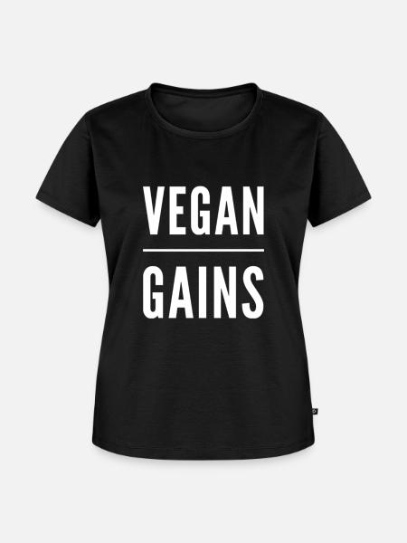 Vegan Gains - Frauen Premium Bio T-Shirt - Schwarz
