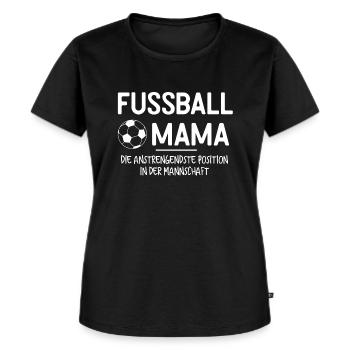 Fußball Mama Outfit Mutti Fanshirt Mannschaft - Frauen Premium Bio T-Shirt - Schwarz - Vorne - Selfina (174cm)