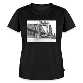 Brooklyn - T-shirt Premium bio Femme - noir - Devant - Selfina (174cm)