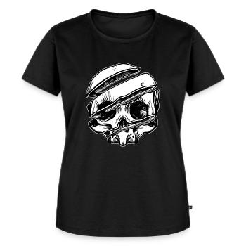 Schädel-Scheibe - Frauen Premium Bio T-Shirt - Schwarz - Vorne - Selfina (174cm)