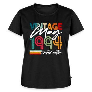 Vintage geboren Mai 1994 Geburtstag Mai 1994 - Frauen Premium Bio T-Shirt - Schwarz - Vorne - Selfina (174cm)