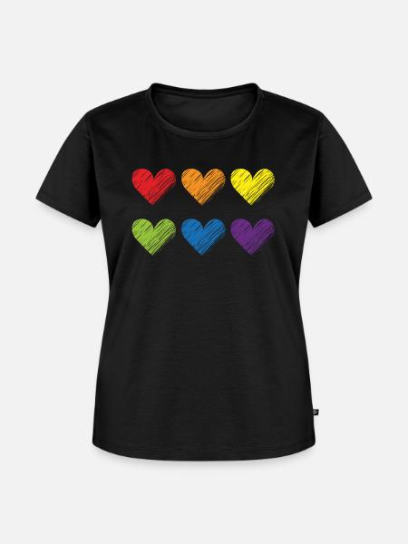 Stolz-Herzen - Frauen Premium Bio T-Shirt - Schwarz