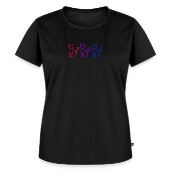 Chats subtils Bi Pride, chats bisexuels - T-shirt Premium bio Femme - noir - Devant - Selfina (174cm)