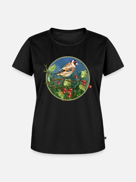 Bunter Vogel - Frauen Premium Bio T-Shirt - Schwarz