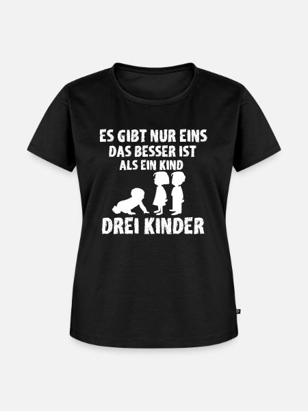 Drei Kinder - Frauen Premium Bio T-Shirt - Schwarz