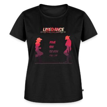 Line Dance Death Valley - Frauen Premium Bio T-Shirt - Schwarz - Vorne - Selfina (174cm)