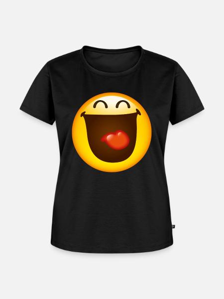 Smiley Glossy Happy - Frauen Premium Bio T-Shirt - Schwarz
