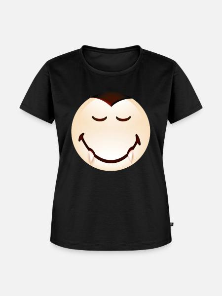 Smiley Halloween Dracula - Frauen Premium Bio T-Shirt - Schwarz