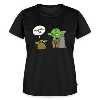 Boomer ok - Frauen Premium Bio T-Shirt - Schwarz - Vorne - Selfina (174cm)