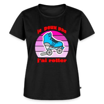 je peux pas j'ai roller - T-shirt Premium bio Femme - noir - Devant - Selfina (174cm)