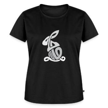 Keltische symbolen Celtic Knot Poison - Vrouwen Premium Bio T-shirt - zwart - Voor - Selfina (174cm)