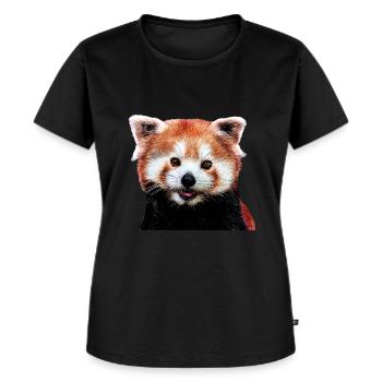 Roter Panda - Frauen Premium Bio T-Shirt - Schwarz - Vorne - Selfina (174cm)