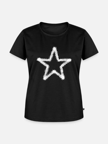 Stern weiß Graffiti - Frauen Premium Bio T-Shirt - Schwarz