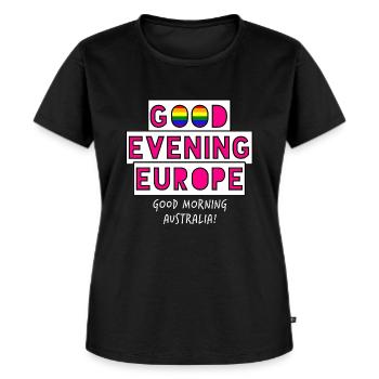 Guten Abend Europa - Frauen Premium Bio T-Shirt - Schwarz - Vorne - Selfina (174cm)