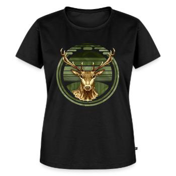 Deer - Women's Premium Organic T-shirt - black - Front - Selfina (174cm)