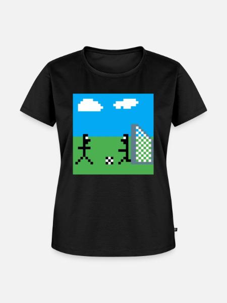 Pixel Fußball - Frauen Premium Bio T-Shirt - Schwarz