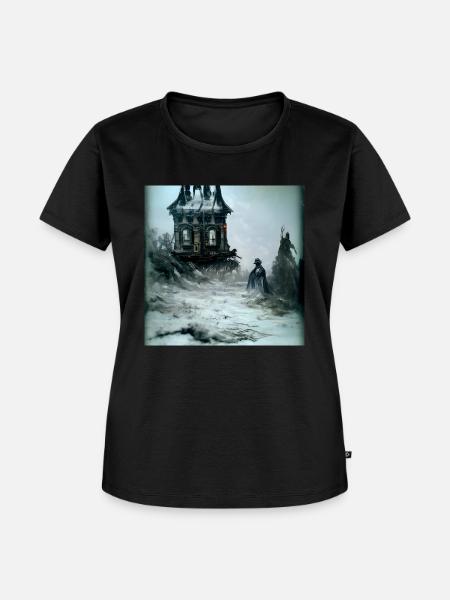 Viktorianisches Haus - Frauen Premium Bio T-Shirt - Schwarz