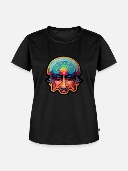 Psychedelic Head - Frauen Premium Bio T-Shirt - Schwarz