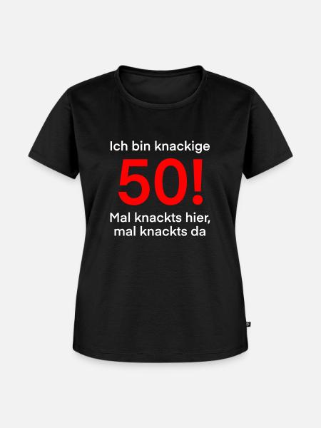 knackige 50 - Frauen Premium Bio T-Shirt - Schwarz