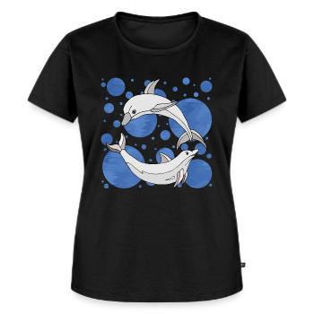 Dolphins - Women's Premium Organic T-shirt - black - Front - Selfina (174cm)